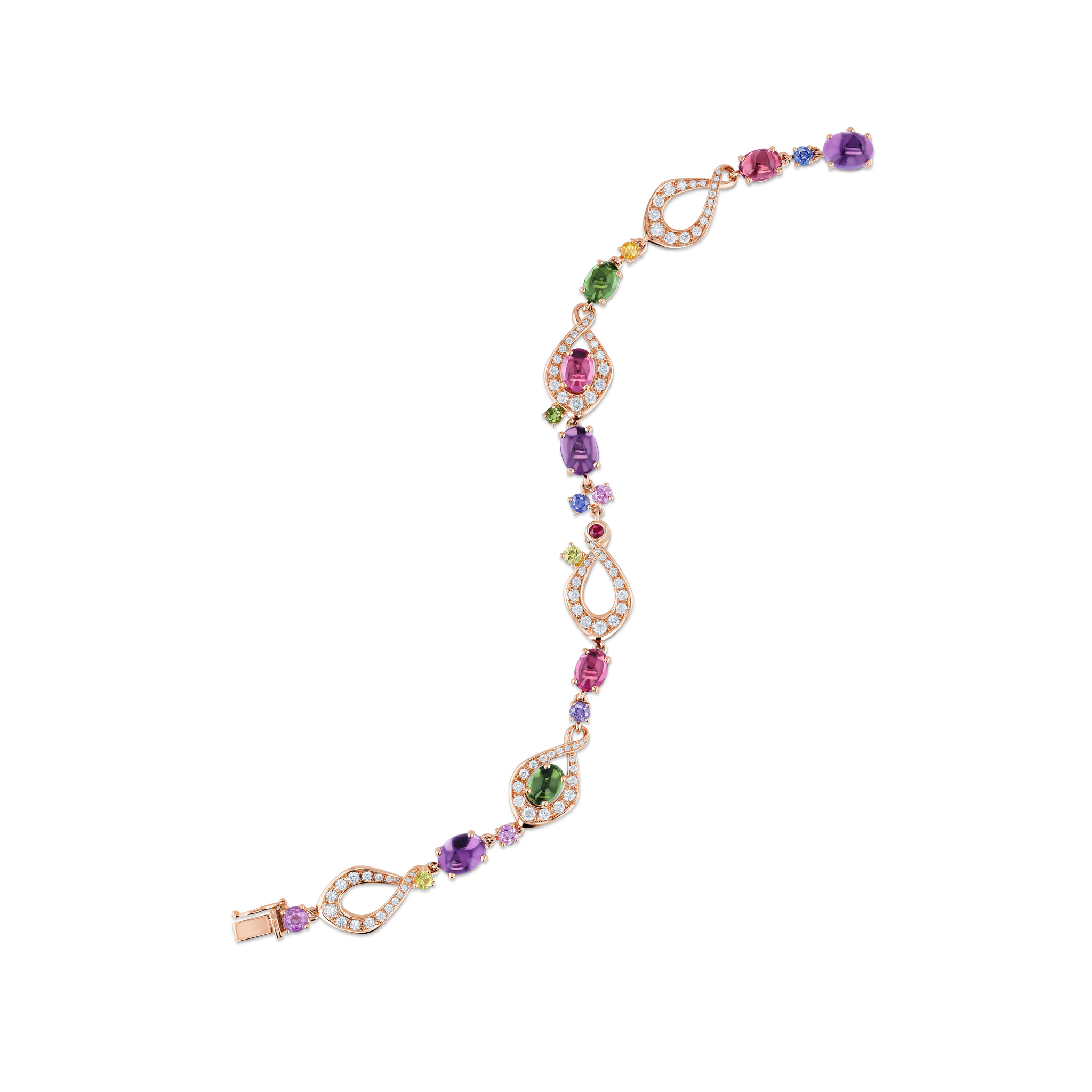 Bracelet with coloured gemstones