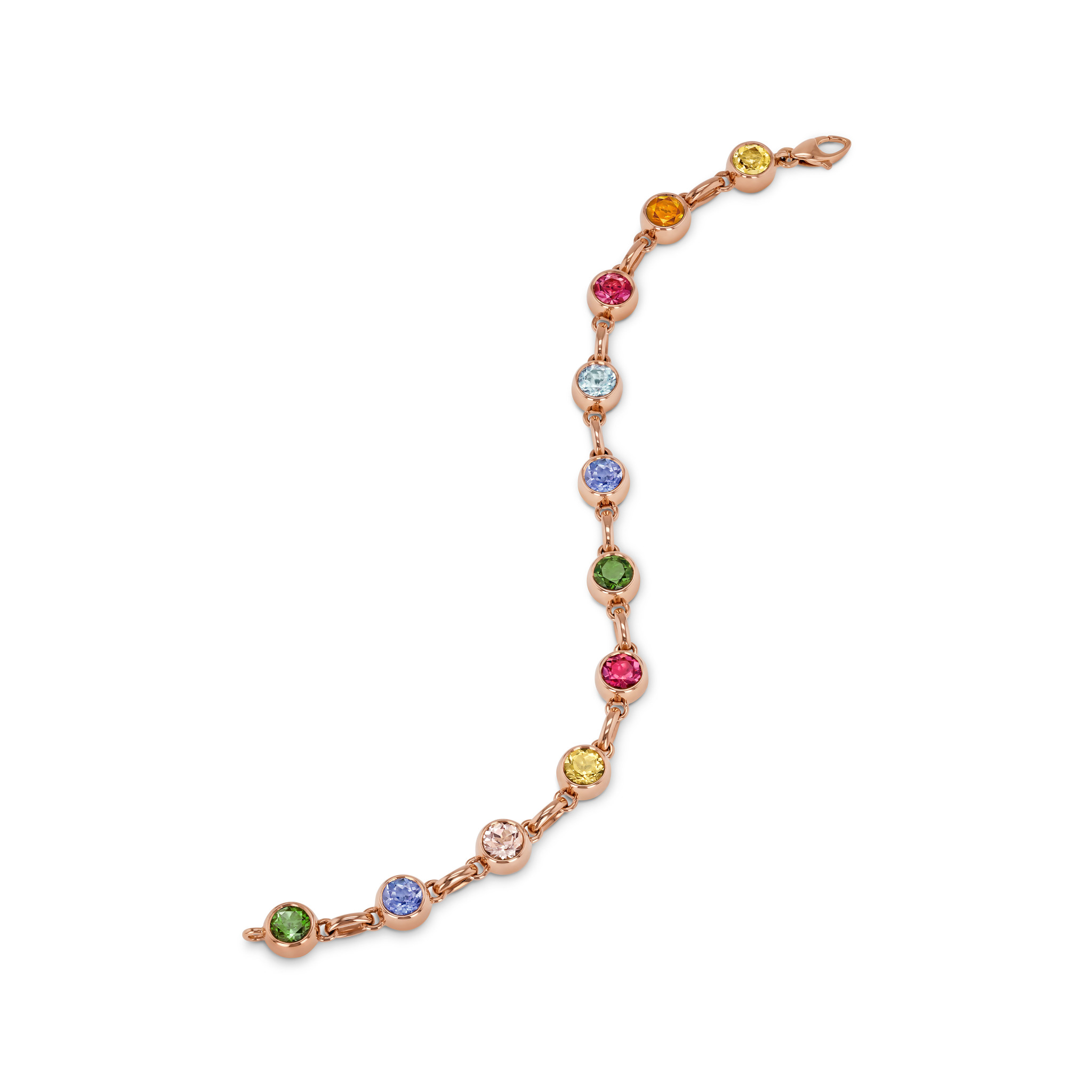 Bracelet with coloured gemstones