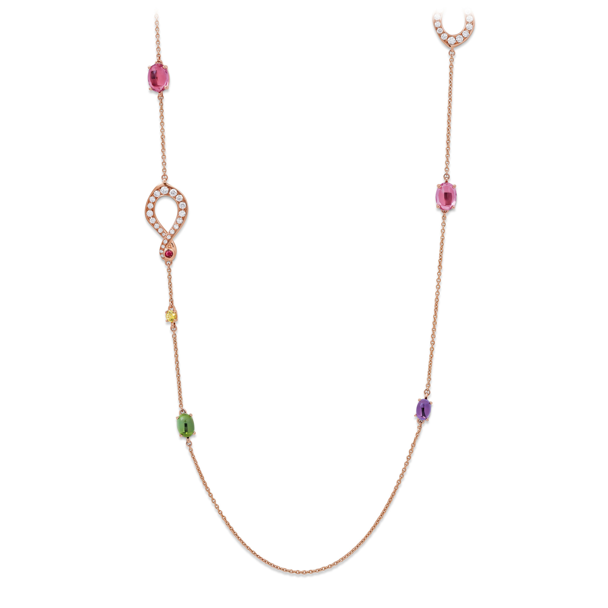 Collier mit diversen Farbsteinen