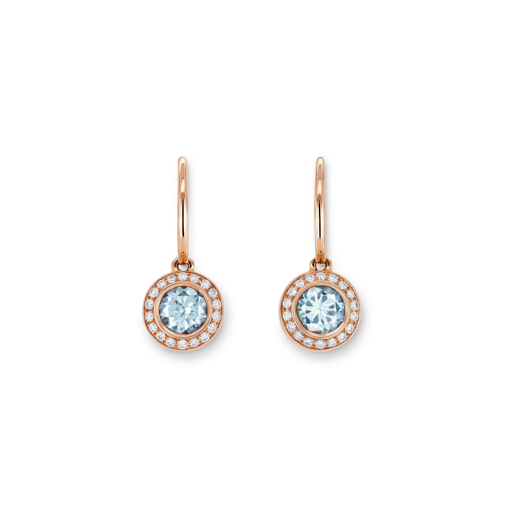 Earrings with aquamarines