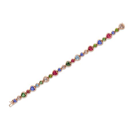 Bracelet with coloured gemstones