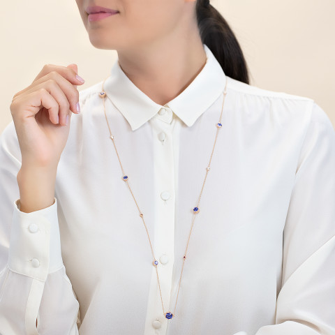 Necklace with tanzanites