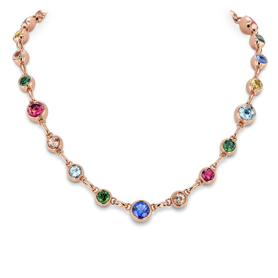 Necklace with various gemstones