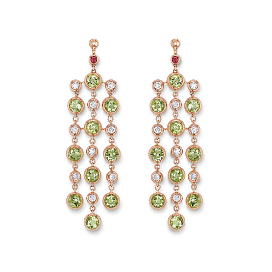 吊灯耳饰镶嵌碧玺