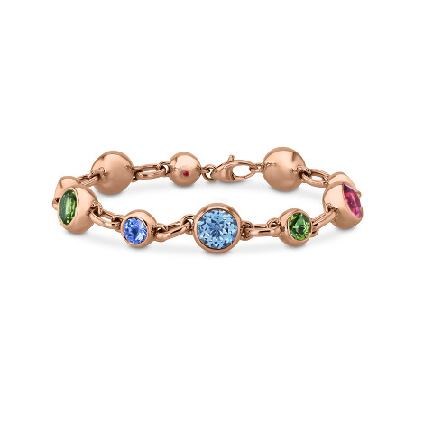 Bracelet with coloured gemstones