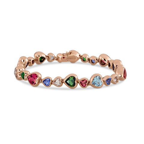 Bracelet with coloured gemstones