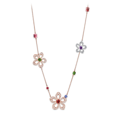 Necklace with various gemstones