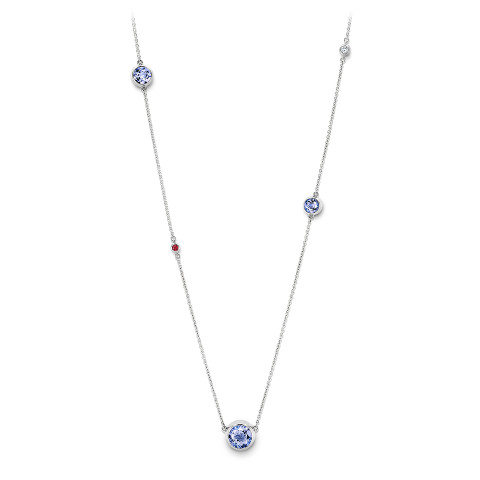 Necklace with tanzanites