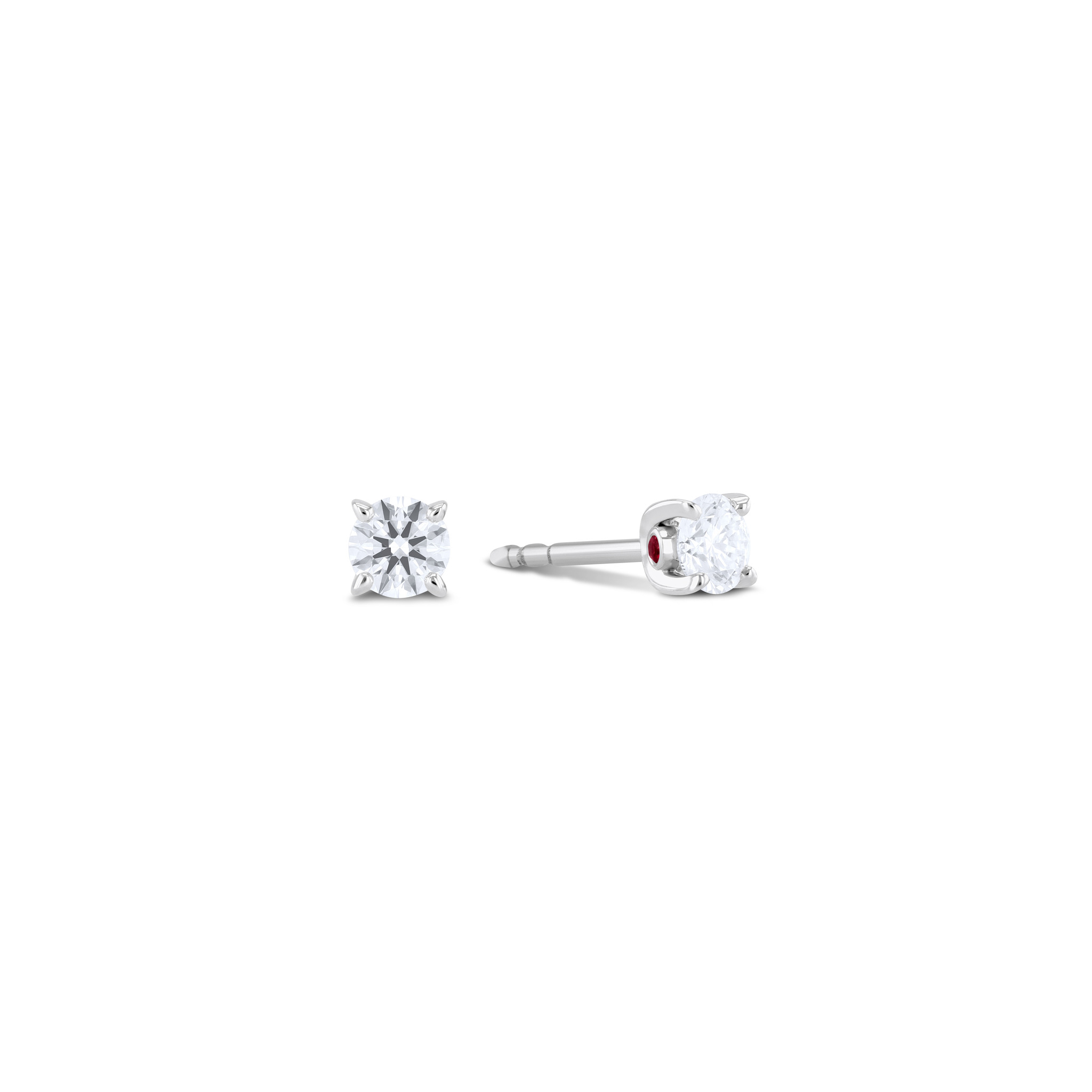 Solitaire earrings with diamonds