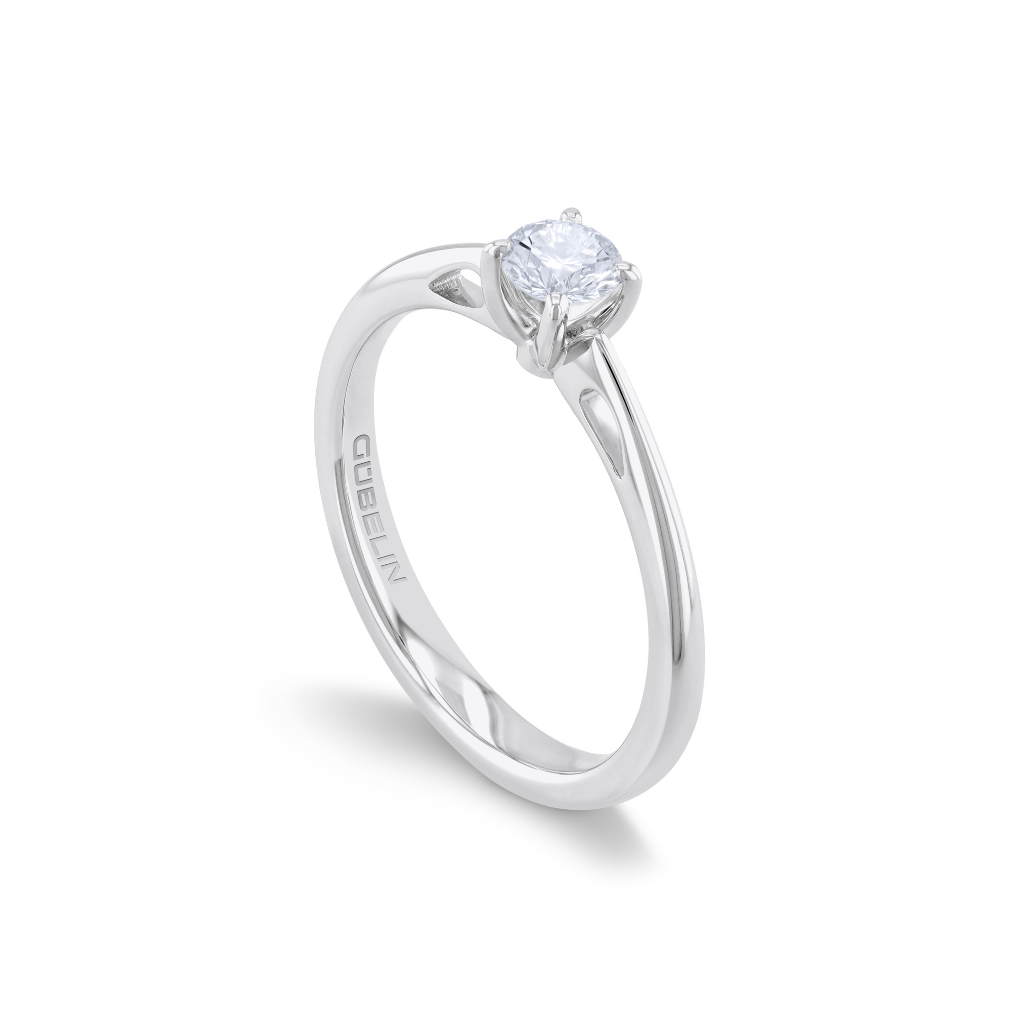 Solitaire ring with diamonds