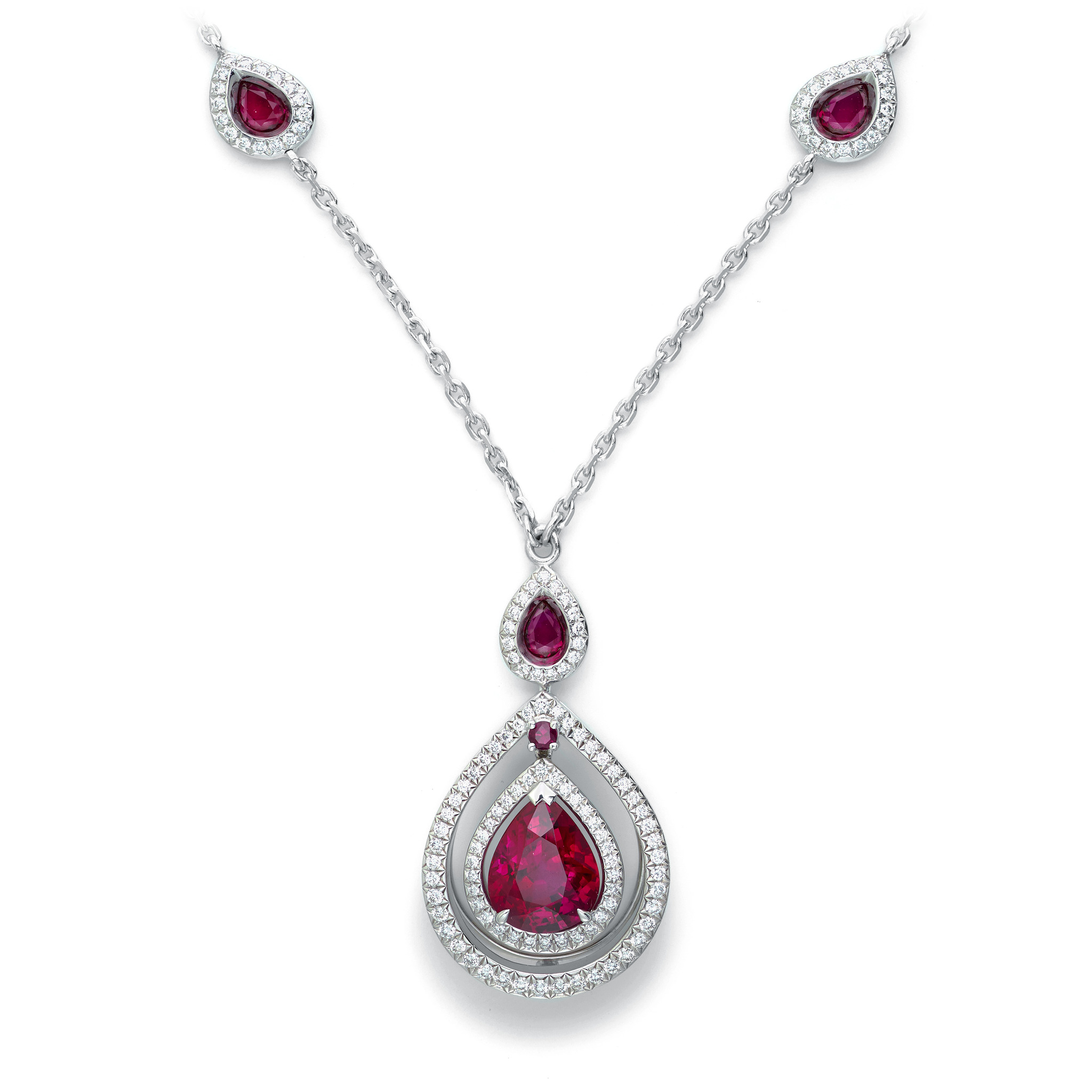 Femmes Bijoux 231.50 cts Earth mined Rich Red Ruby Faceted Perles Collier 