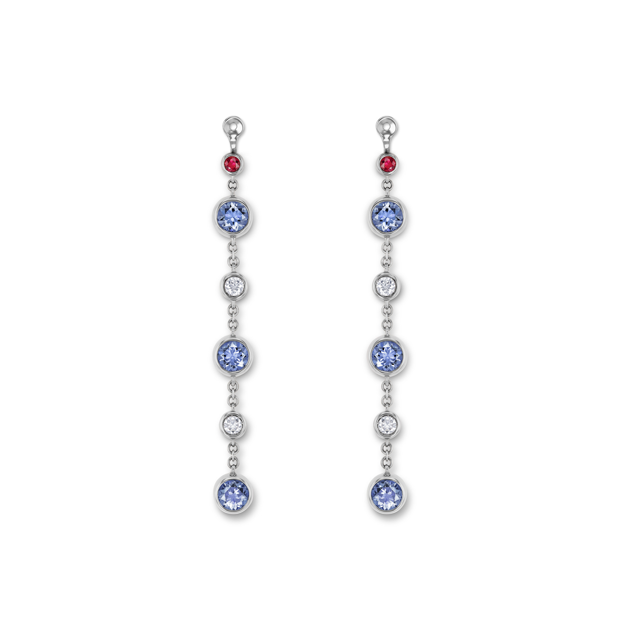 Ear charms with tanzanites