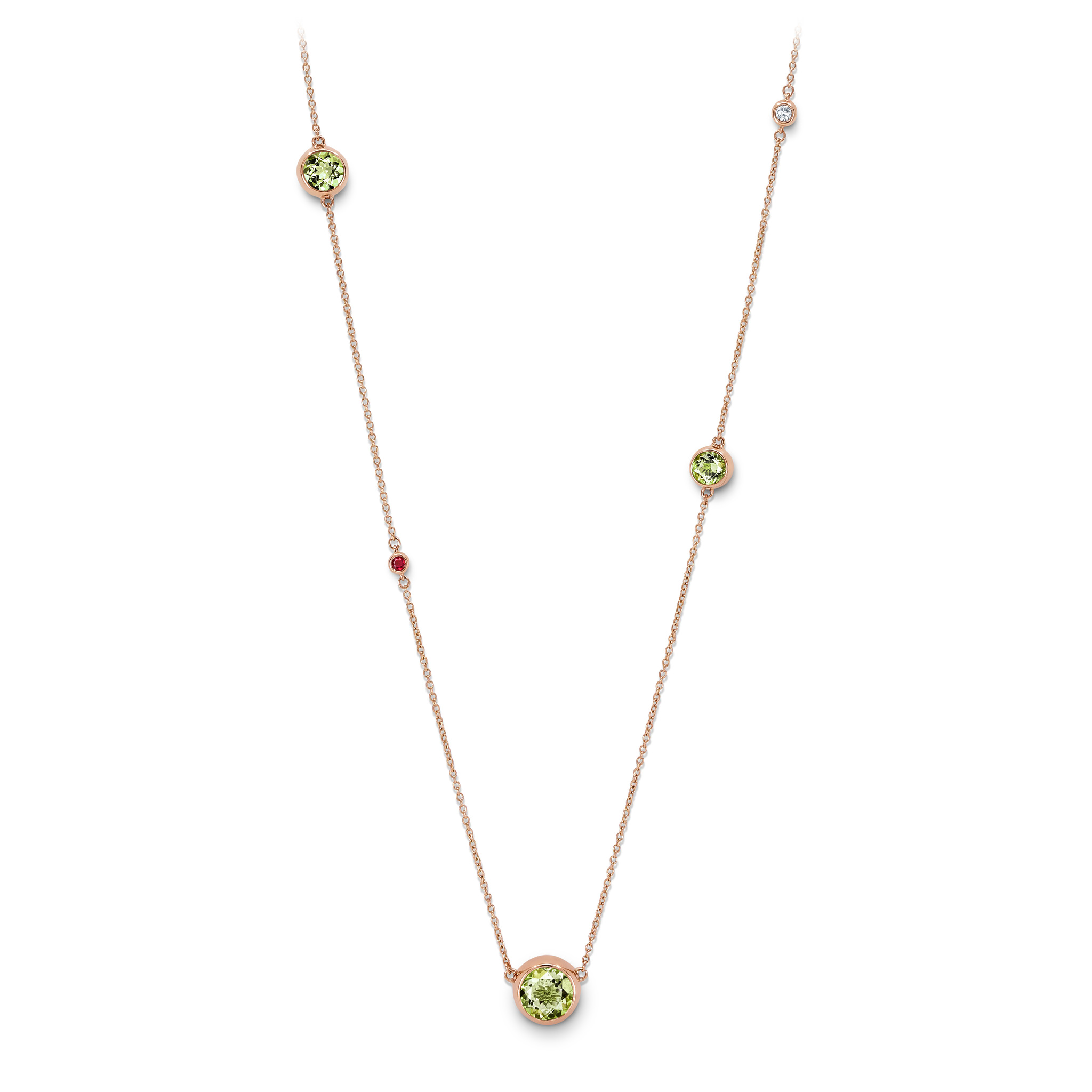 Necklace with tourmalines