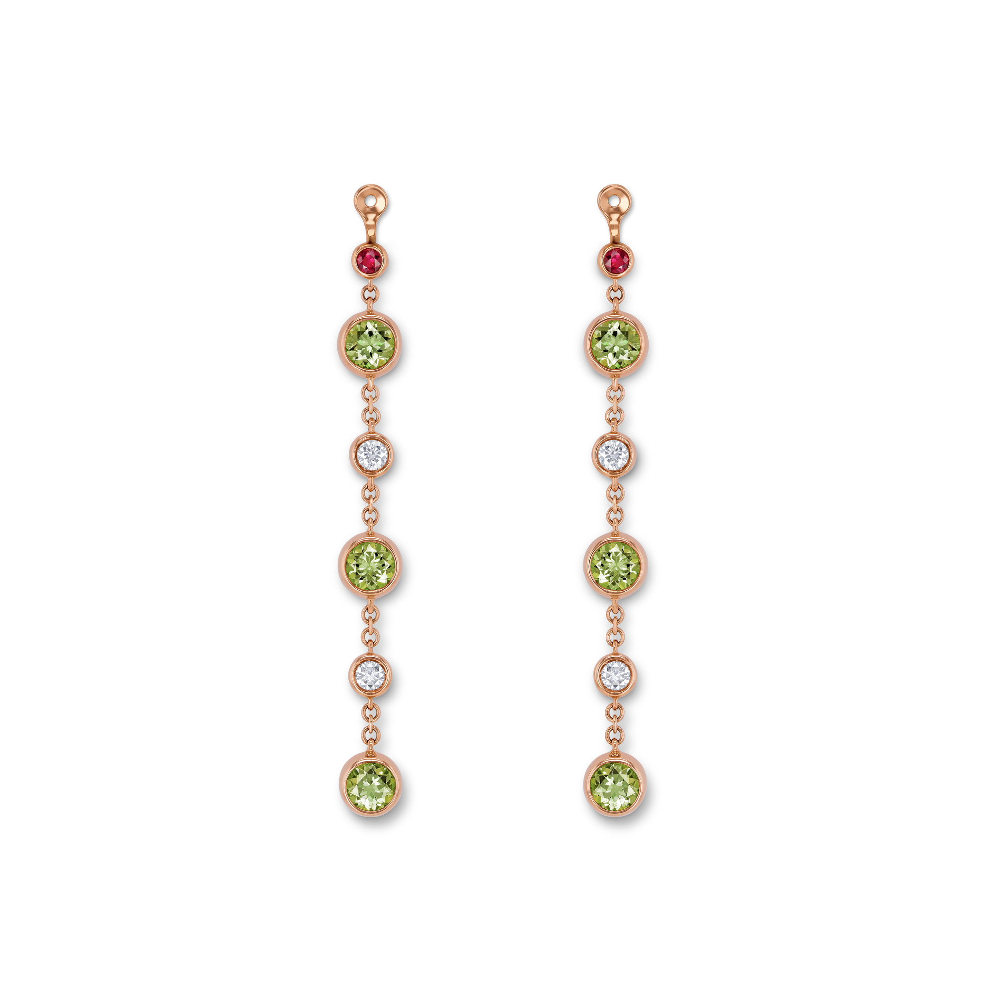 Ear charms with tourmalines